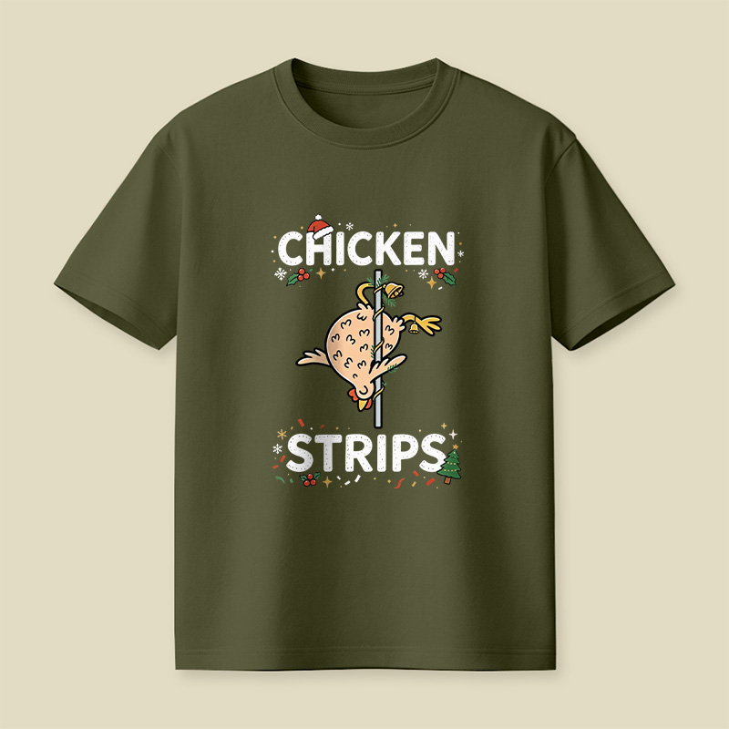 Chicken Strips Meme Christmas Playful T-Shirt