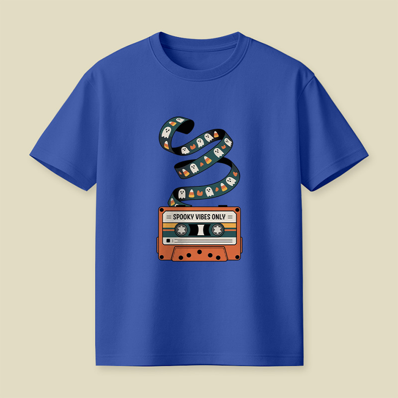 Retro Cassette Spooky Vibes Halloween Playful T-Shirt