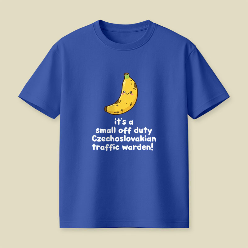 Small Off Duty Traffic Warden Banana Playful T-Shirt