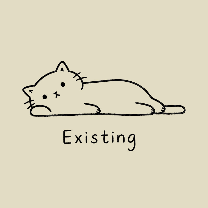 Just Existing Lazy Cat Playful T-Shirt