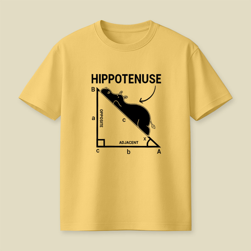 Hippotenuse Hippo Math Pun Playful T-Shirt