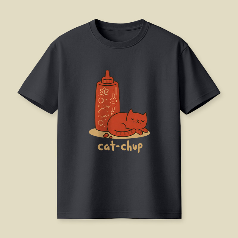 Cat-Chup Ketchup Cat Playful T-Shirt