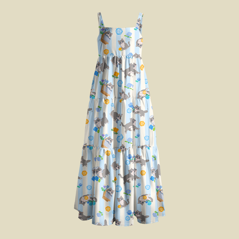 DND Cat Playful Maxi Dress