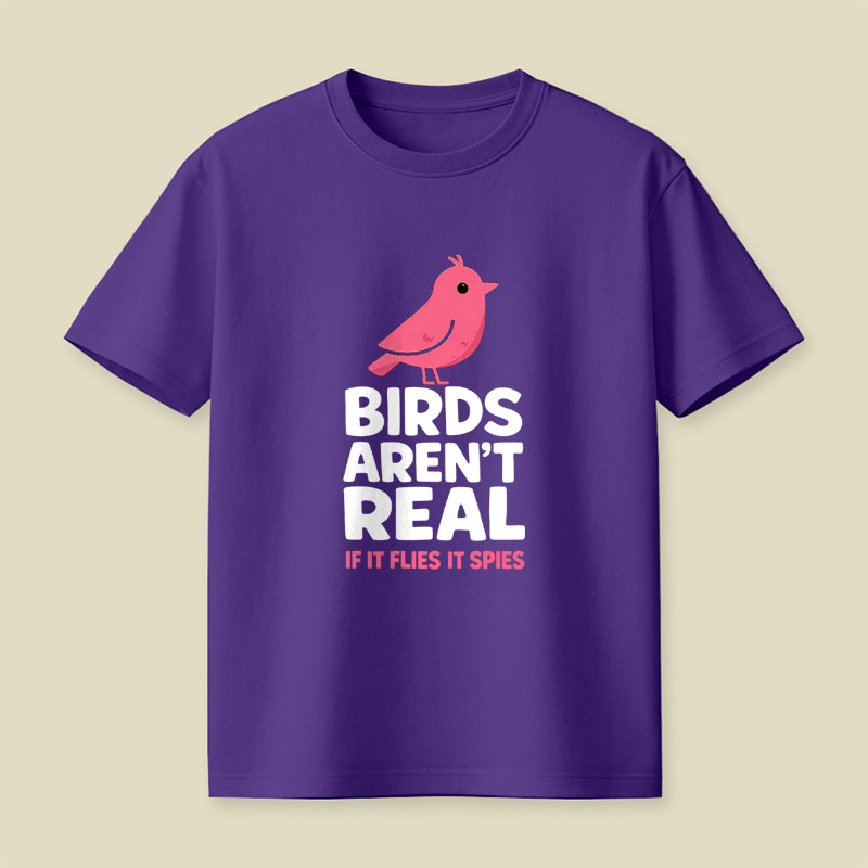 Vintage Birds Arent Real Playful T-Shirt