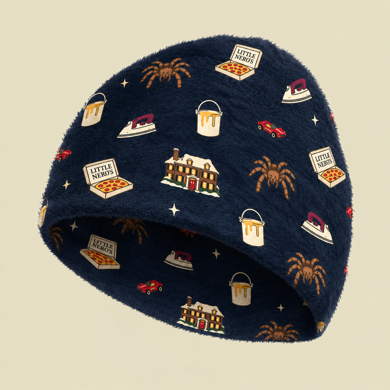Little Nero's & Tarantula Navy Fuzzy Beanie