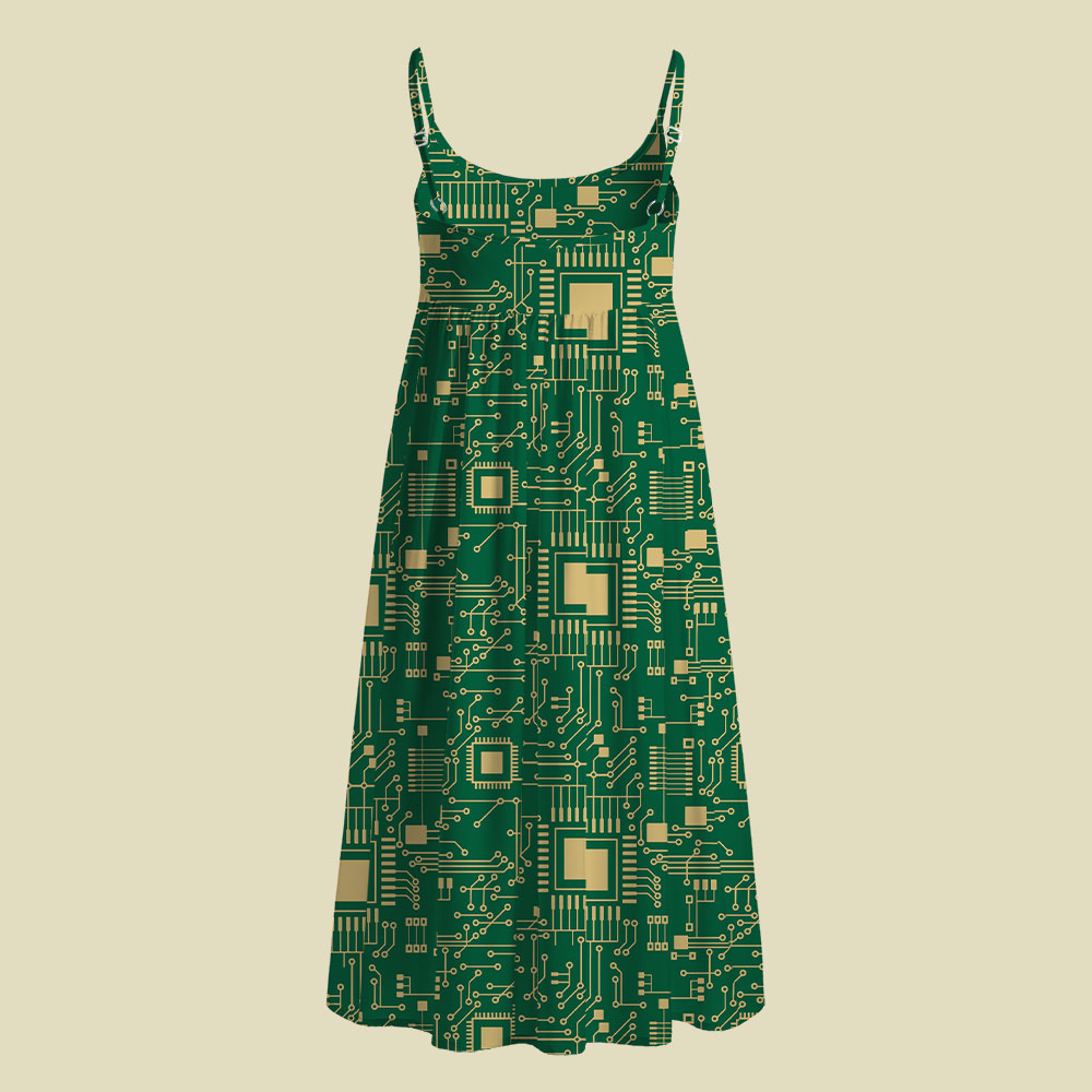 Technology Sense Circuit Board Camisole Midi Dress