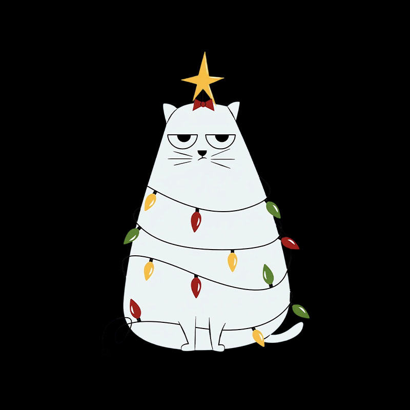 Grumpy Christmas Cat Playful T-Shirt
