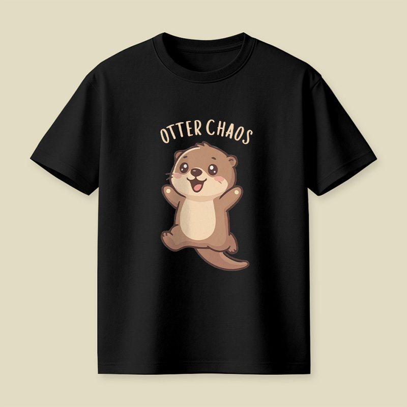 Otter Chaos Happy Otter Cartoon Playful T-Shirt