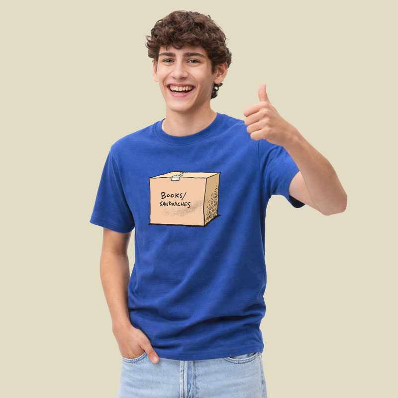 A Box Of Books Sandwiches Playful T-Shirt