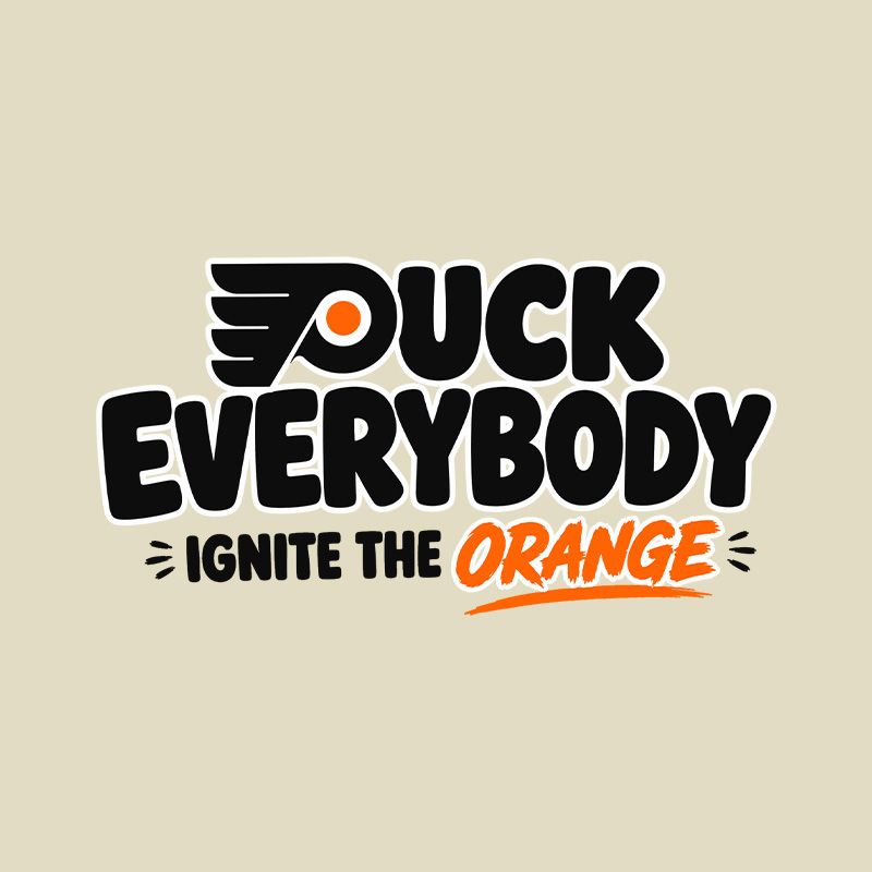 Puck Everybody Ignite The Orange Hockey Playful T-Shirt
