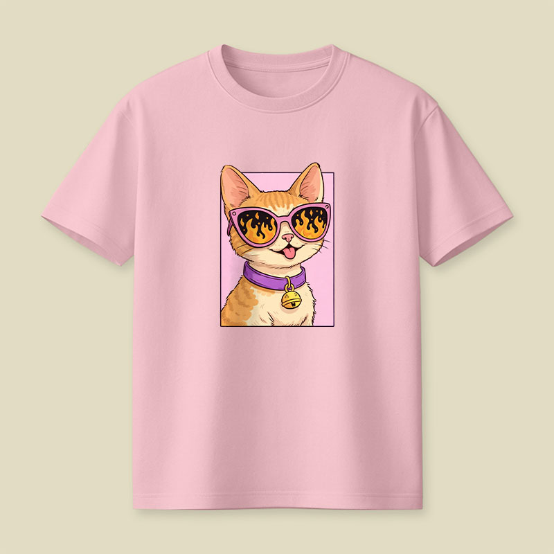 Cat Watching The World Burn Playful T-Shirt