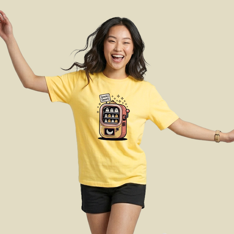 Vending Machine Spooky Sweets Ghost Playful T-Shirt