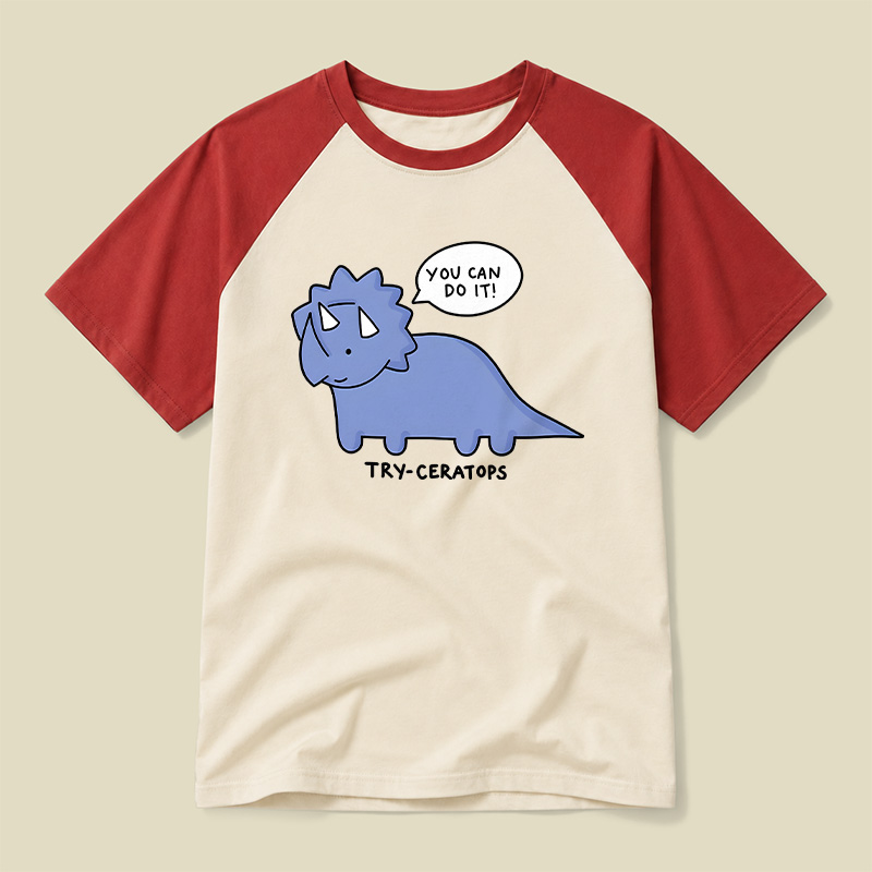 Try-ceratops Raglan T-shirt