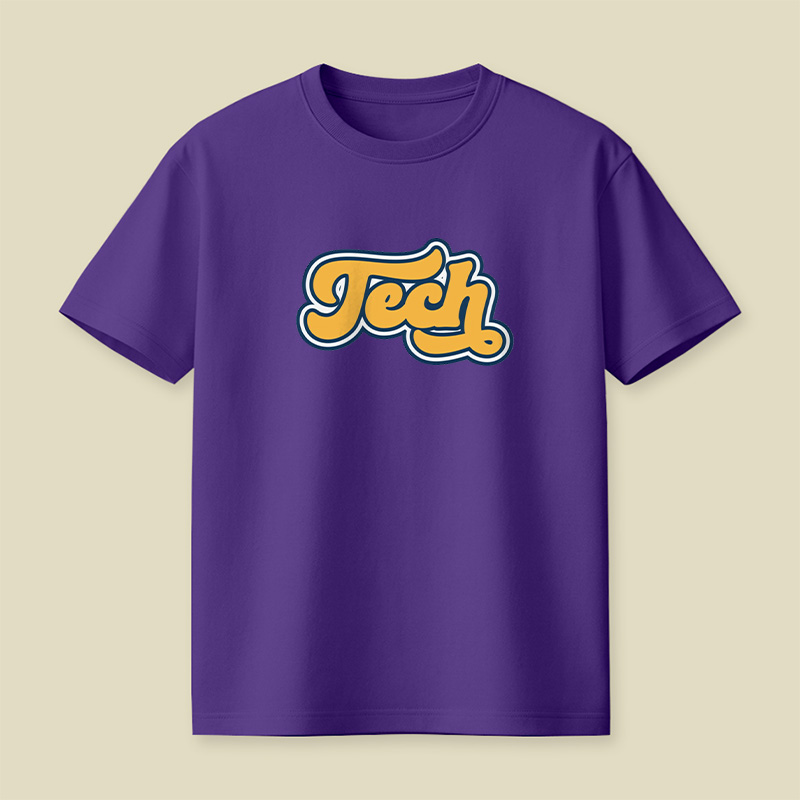 Retro Tech Lettering Playful T-Shirt