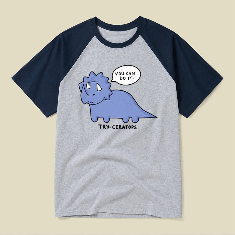 Try-ceratops Raglan T-shirt