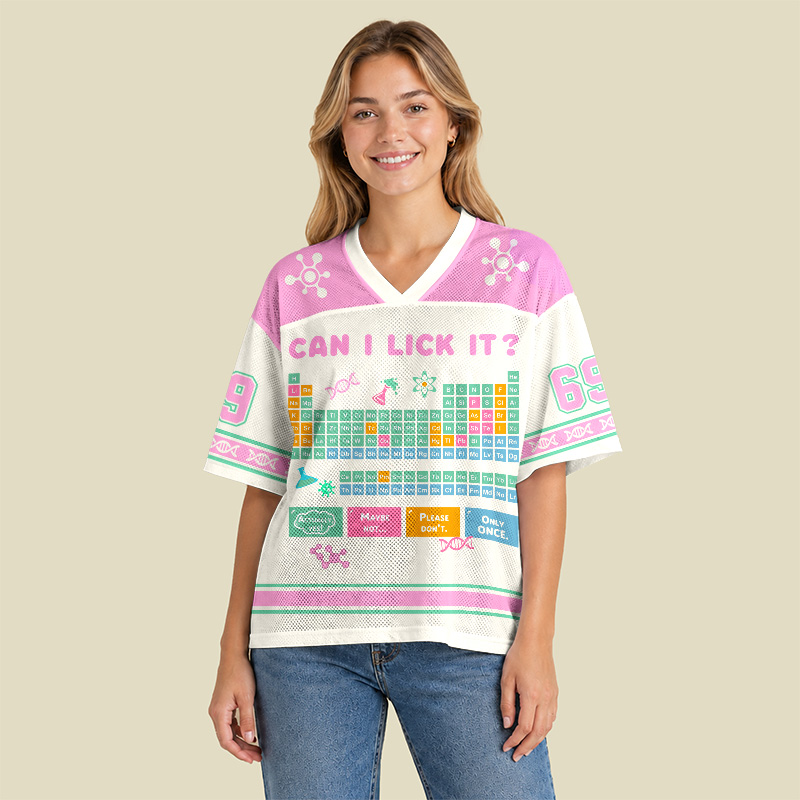 Can I Lick It Periodic Table Pink Playful Mesh Jersey