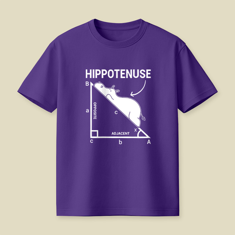 Hippotenuse Hippo Math Pun Playful T-Shirt