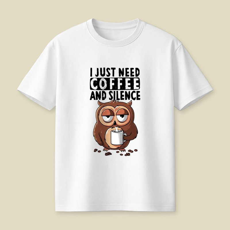 Coffee and Silence Playful T-Shirt
