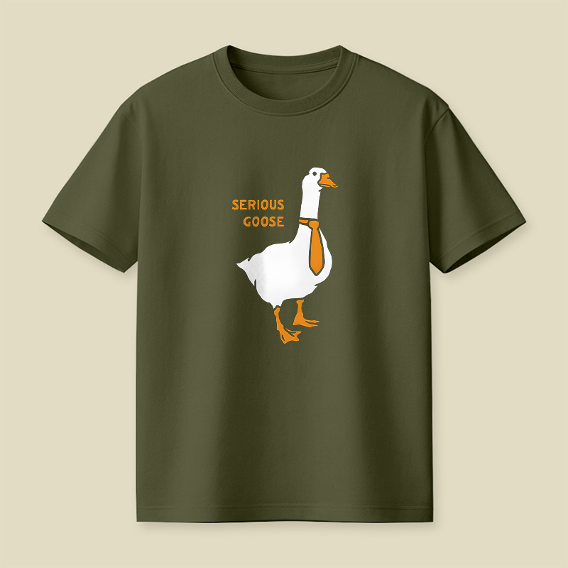 Serious Goose With A Tie Playful T-Shirt