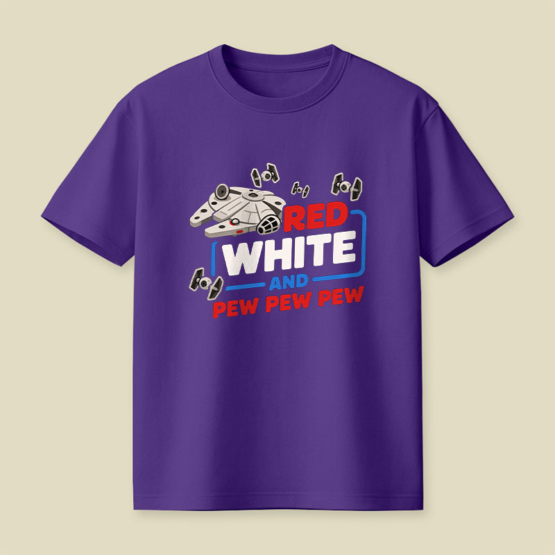 Red White and Pew Pew Playful T-Shirt