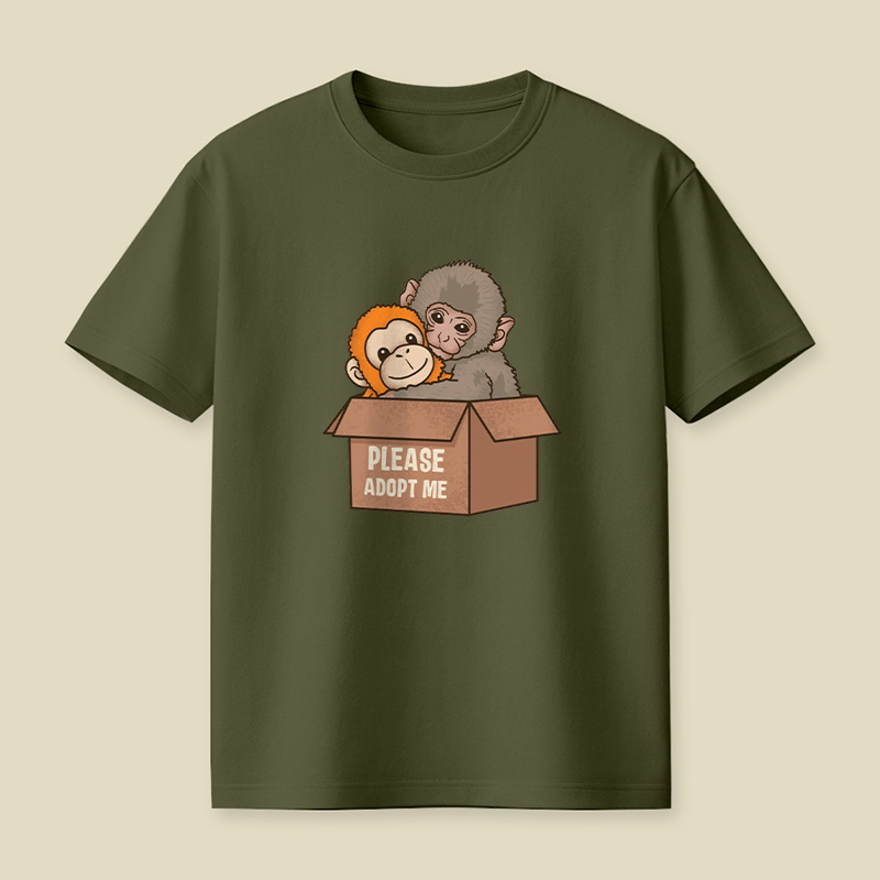 Please Adopt Me Monkey Playful T-Shirt