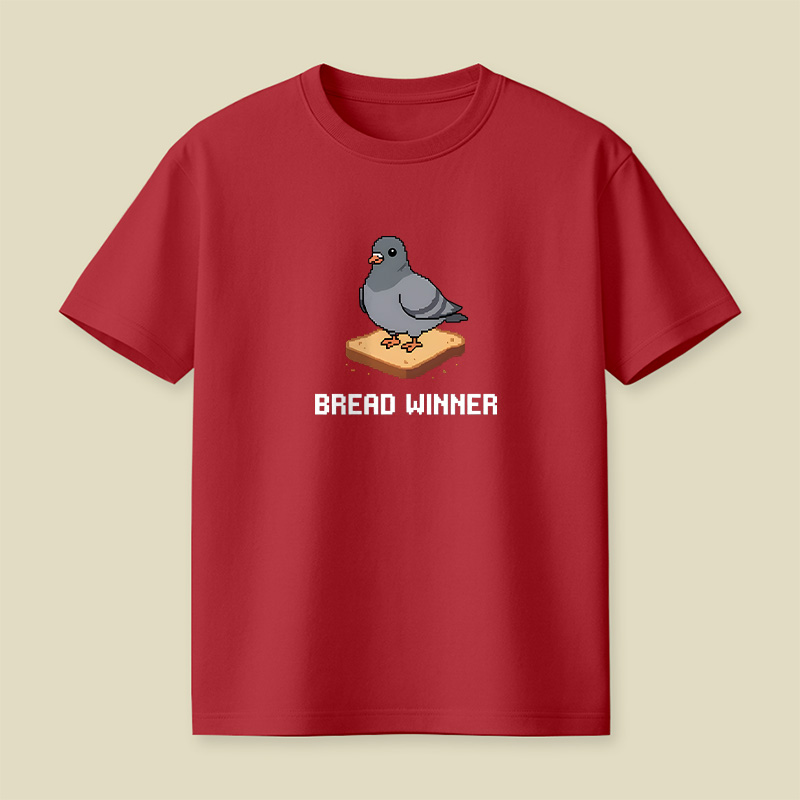 Pixel Art Pigeon On Bread Playful T-Shirt