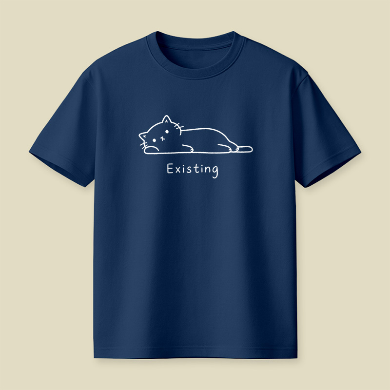 Just Existing Lazy Cat Playful T-Shirt