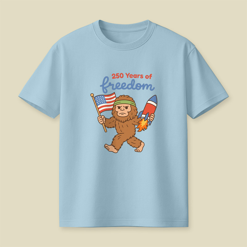 250 Years Of Freedom Bigfoot Playful T-Shirt