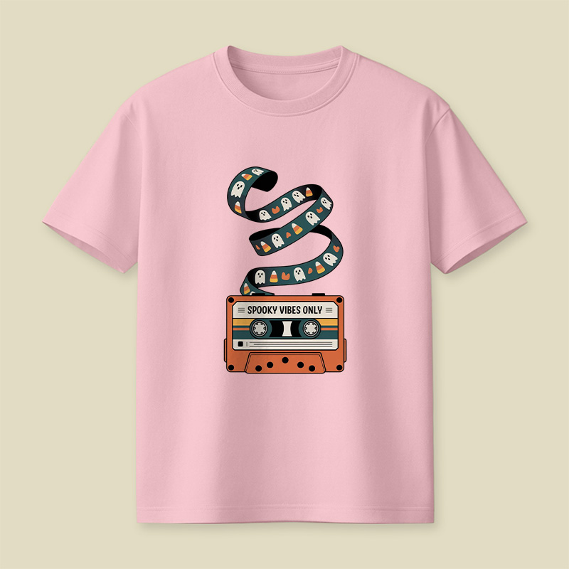 Retro Cassette Spooky Vibes Halloween Playful T-Shirt