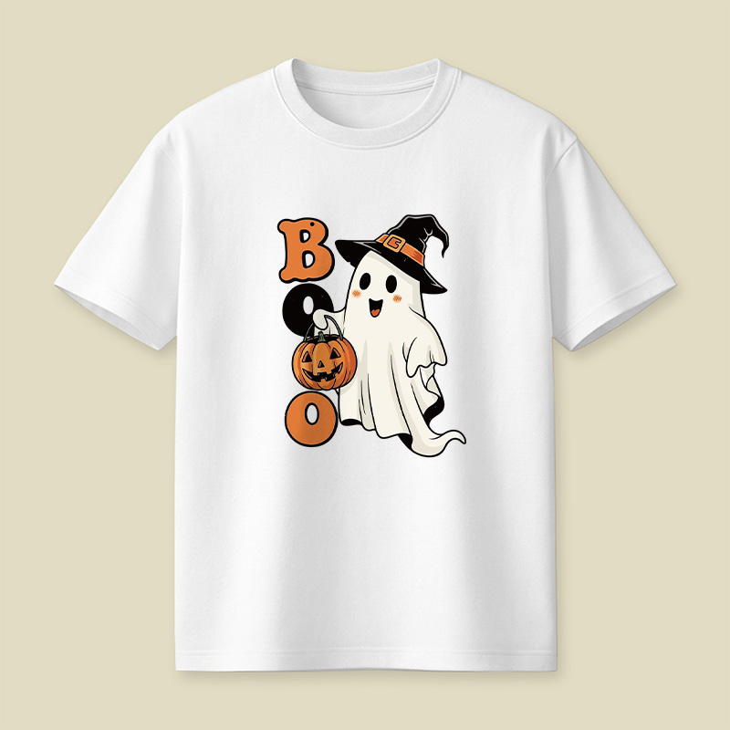 Cute Ghost Boo Halloween Pumpkin Playful T-Shirt