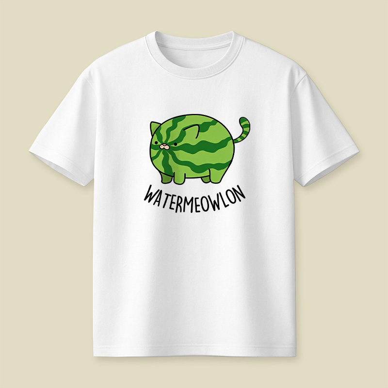 Watermelon Cat Cute Pun Playful T-Shirt
