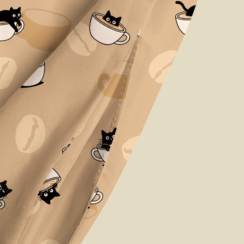 Coffee Cat Playful Maxi Dress