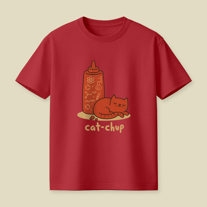 Cat-Chup Ketchup Cat Playful T-Shirt