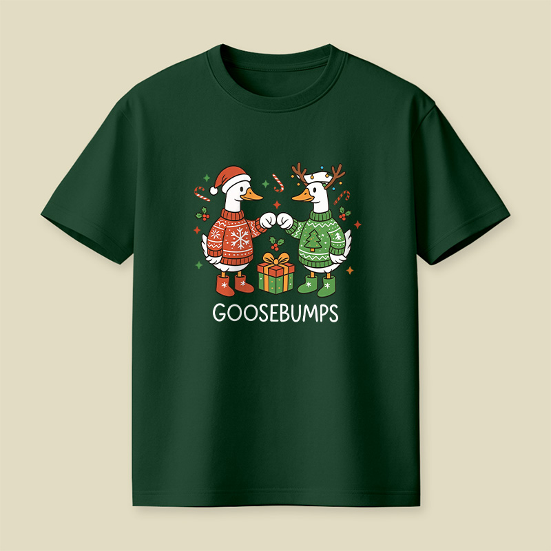 Goosebumps Geese Pun Christmas Playful T-Shirt