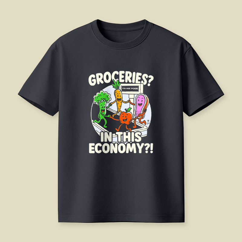 Groceries Black Playful T-Shirt