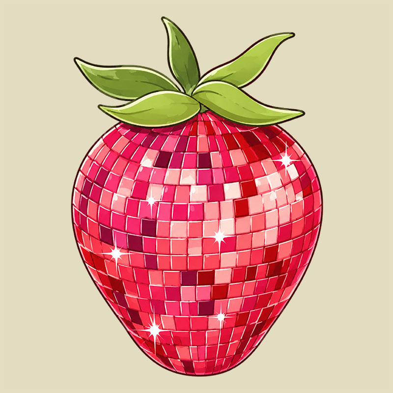Disco Ball Strawberry Geek Baby Tee