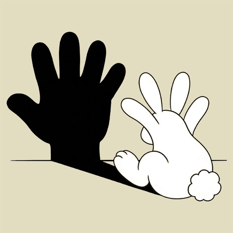 Rabbit Hand Shadow Geek Baby Tee
