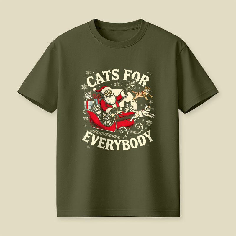 Christmas Cat Santa Cat Lover Playful T-Shirt