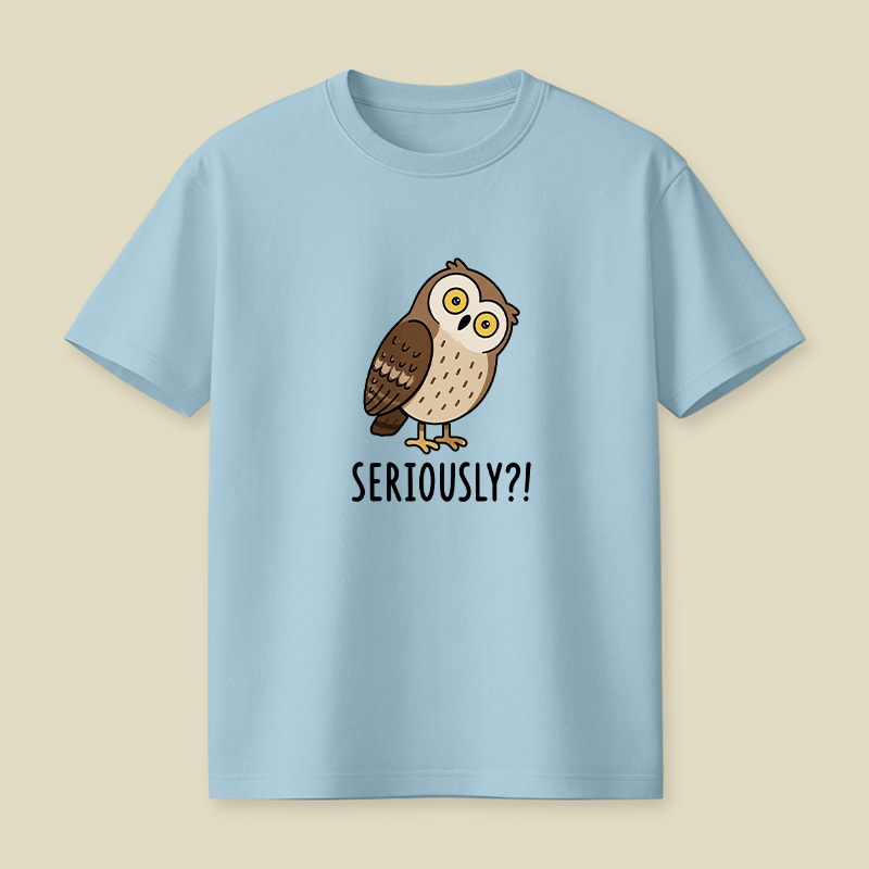 Funny Skeptical Owl Seriously Playful T-Shirt