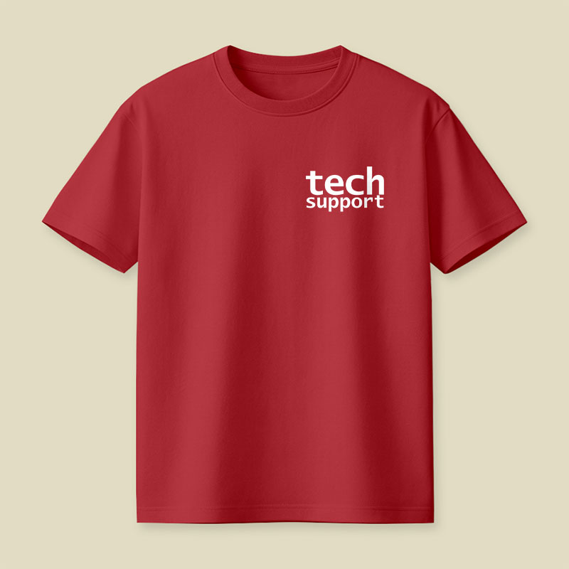 Look Closely Tech Support Typography Playful T-Shirt