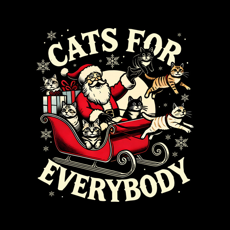Christmas Cat Santa Cat Lover Playful T-Shirt