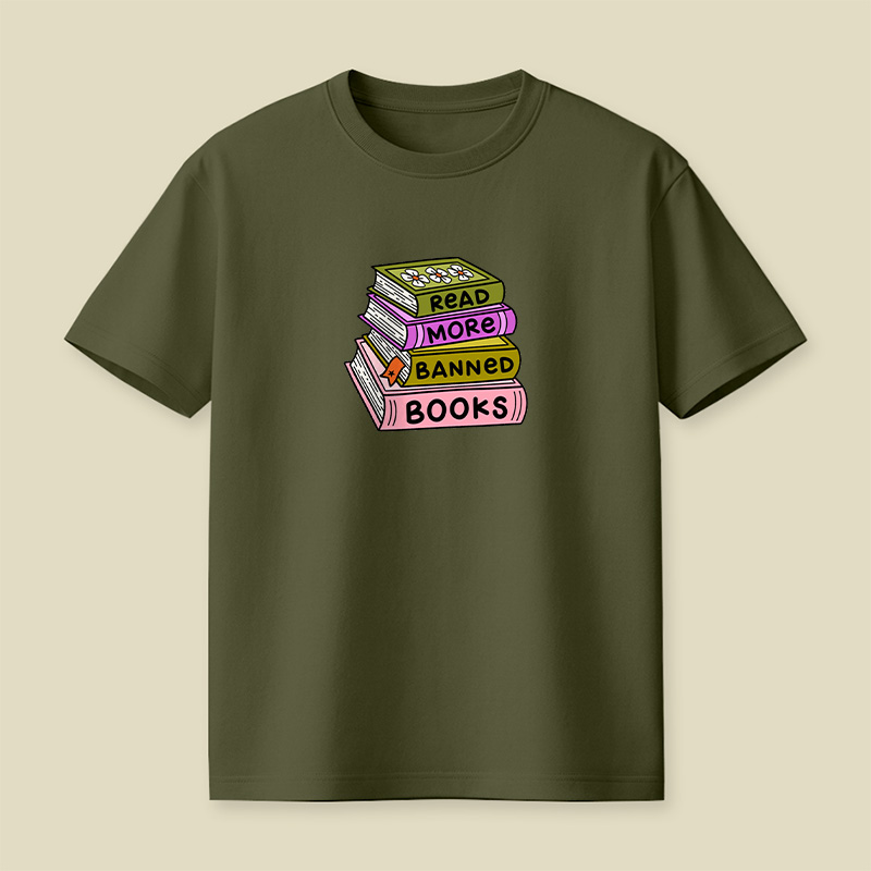 Read More Banned Books Stack Playful T-Shirt