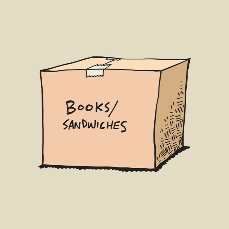 A Box Of Books Sandwiches Playful T-Shirt