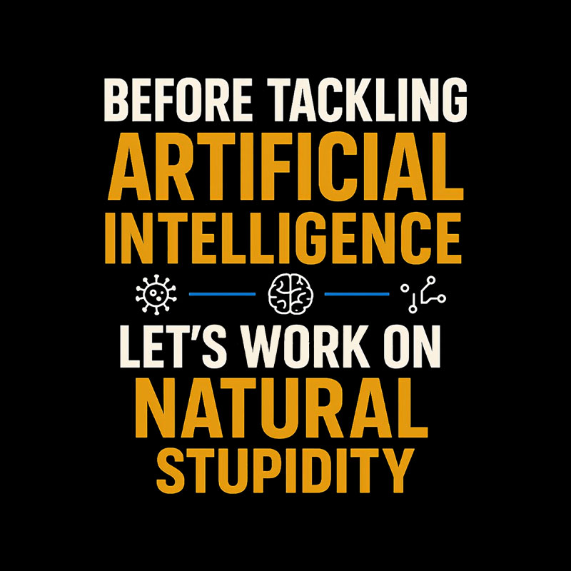 Before Tackling Artificial Intelligence Let's Work on Natural Stupidity Playful T-Shirt