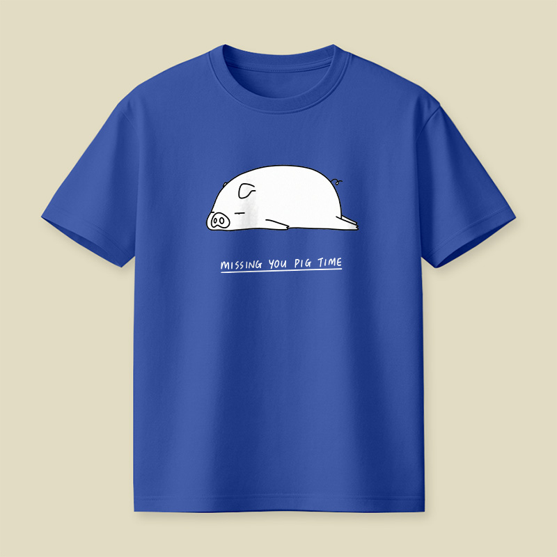 Sleepy Pig Missing You Pun Playful T-Shirt