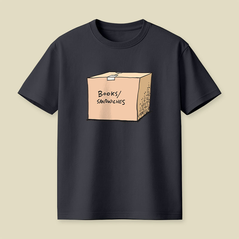 A Box Of Books Sandwiches Playful T-Shirt