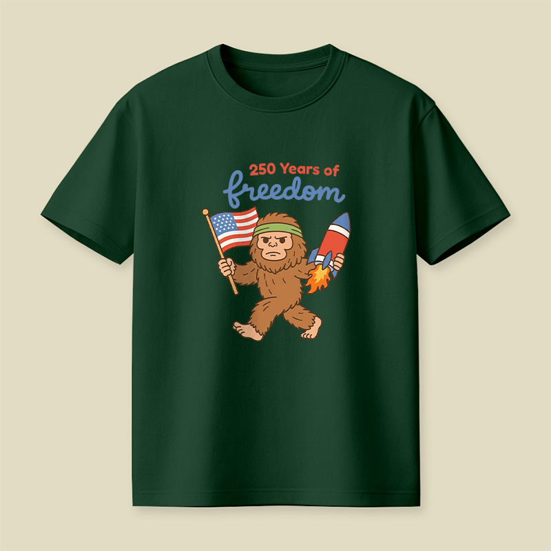 250 Years Of Freedom Bigfoot Playful T-Shirt