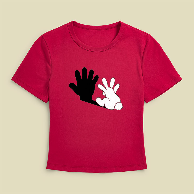 Rabbit Hand Shadow Geek Baby Tee