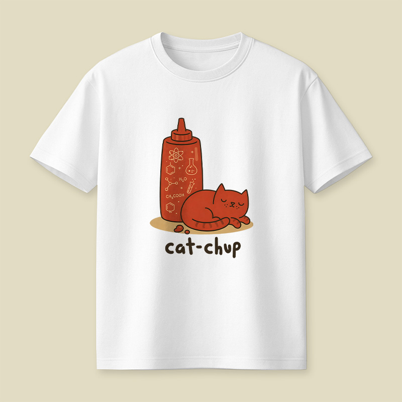 Cat-Chup Ketchup Cat Playful T-Shirt
