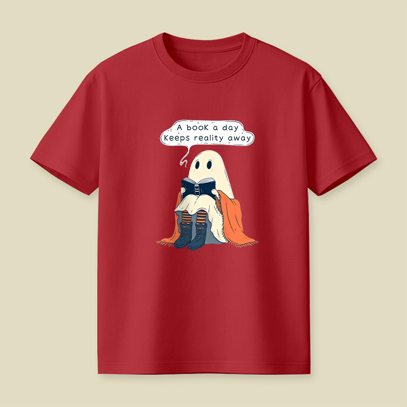 A Book a Day Keeps Reality Away Playful T-Shirt